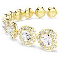 Una Angelic Tennis bracelet Round cut, Pavé, Medium, White, Gold-tone plated